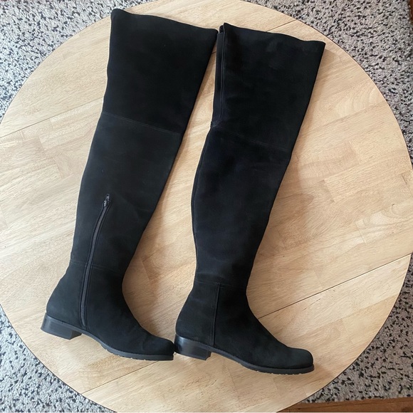 Stuart Weitzman thigh high HILO black suede boots, size 8.5 - Picture 3 of 12
